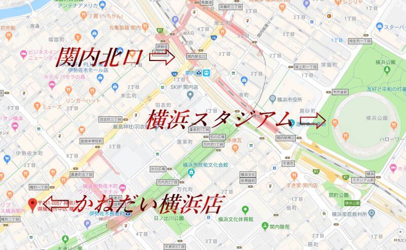 かねだい 横浜店 地図